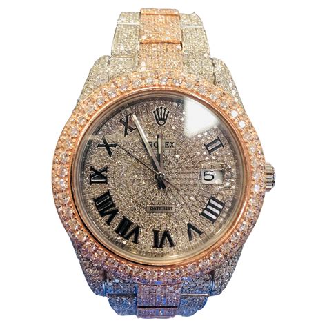 fake rolex light blue iced out|rolex datejust 41mm iced out.